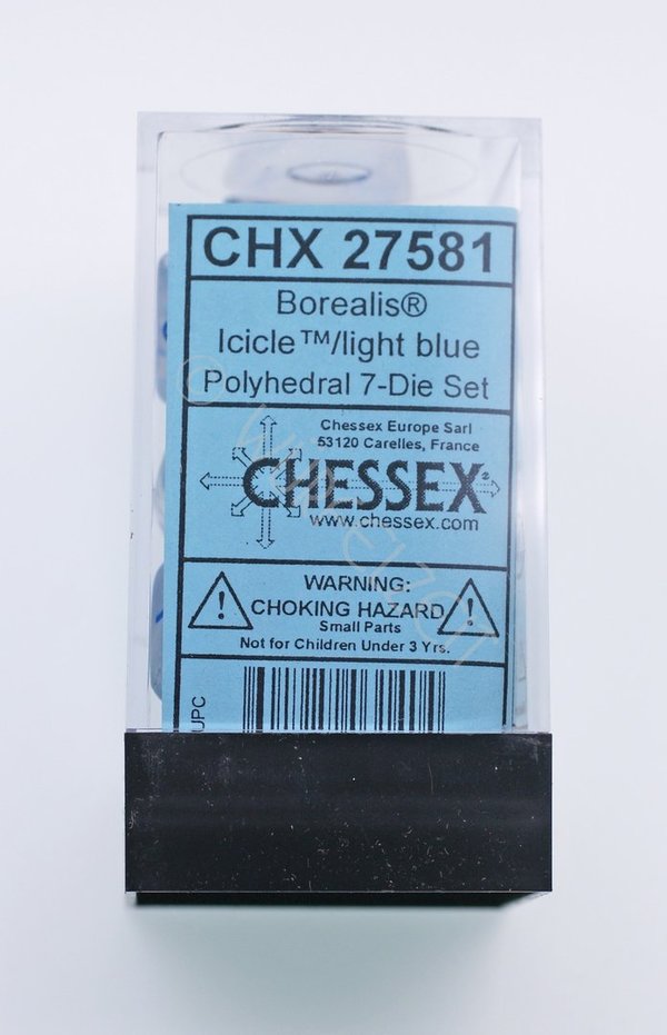 Chessex Poly Borealis Icicle w/light blue (7 Würfel)