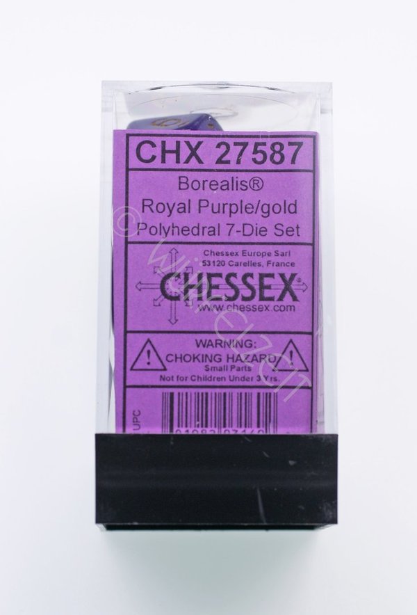 Chessex Poly Borealis Royal Purple w/gold (7 Würfel)